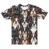 Boston Terrier Dogs Crowd Men's T-Shirt .