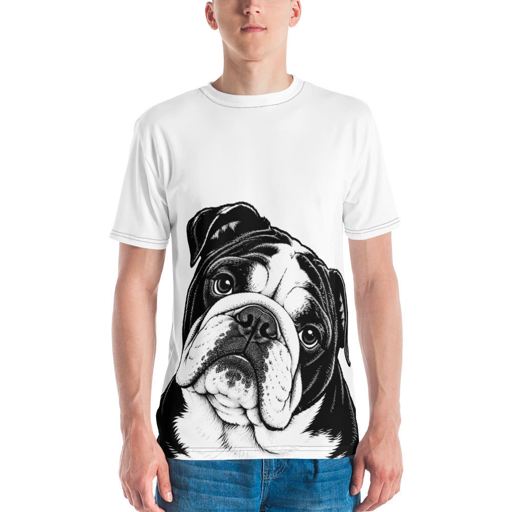 English Bulldog Head Tilt T-Shirt .