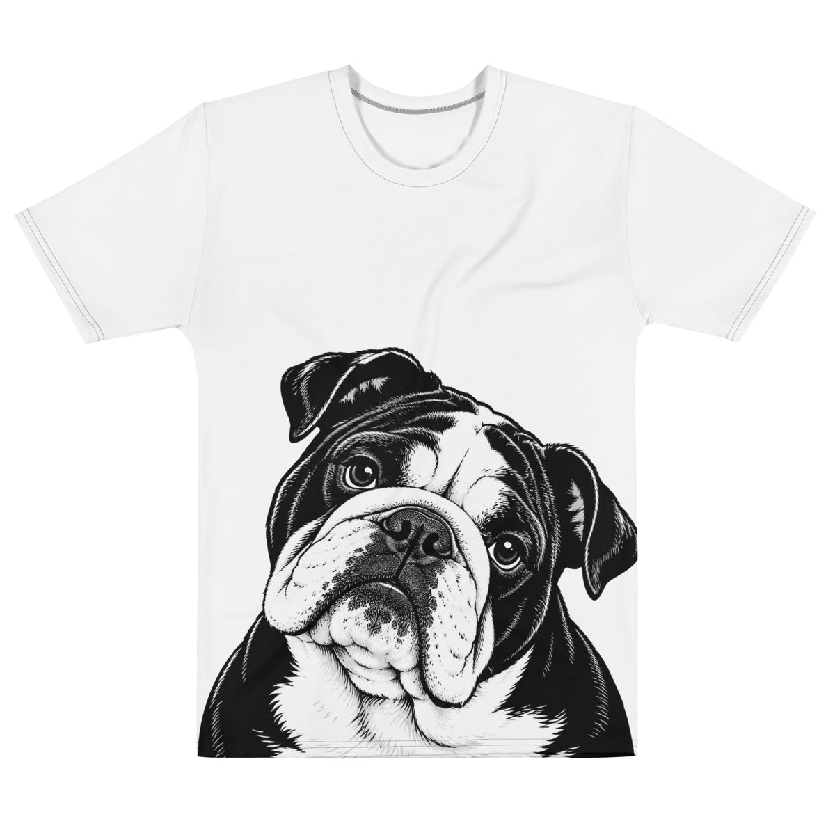 English Bulldog Head Tilt T-Shirt .