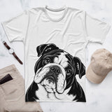 English Bulldog Head Tilt T-Shirt .