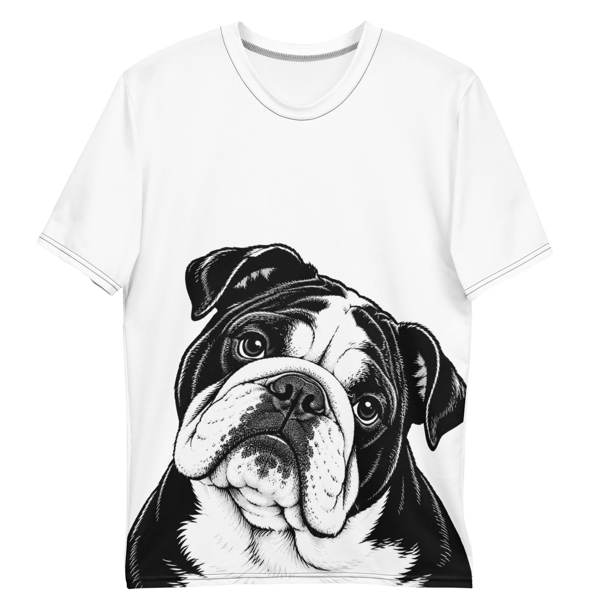 English Bulldog Head Tilt T-Shirt .