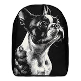 Line Art Boston Terrier Dog Minimalist Backpack