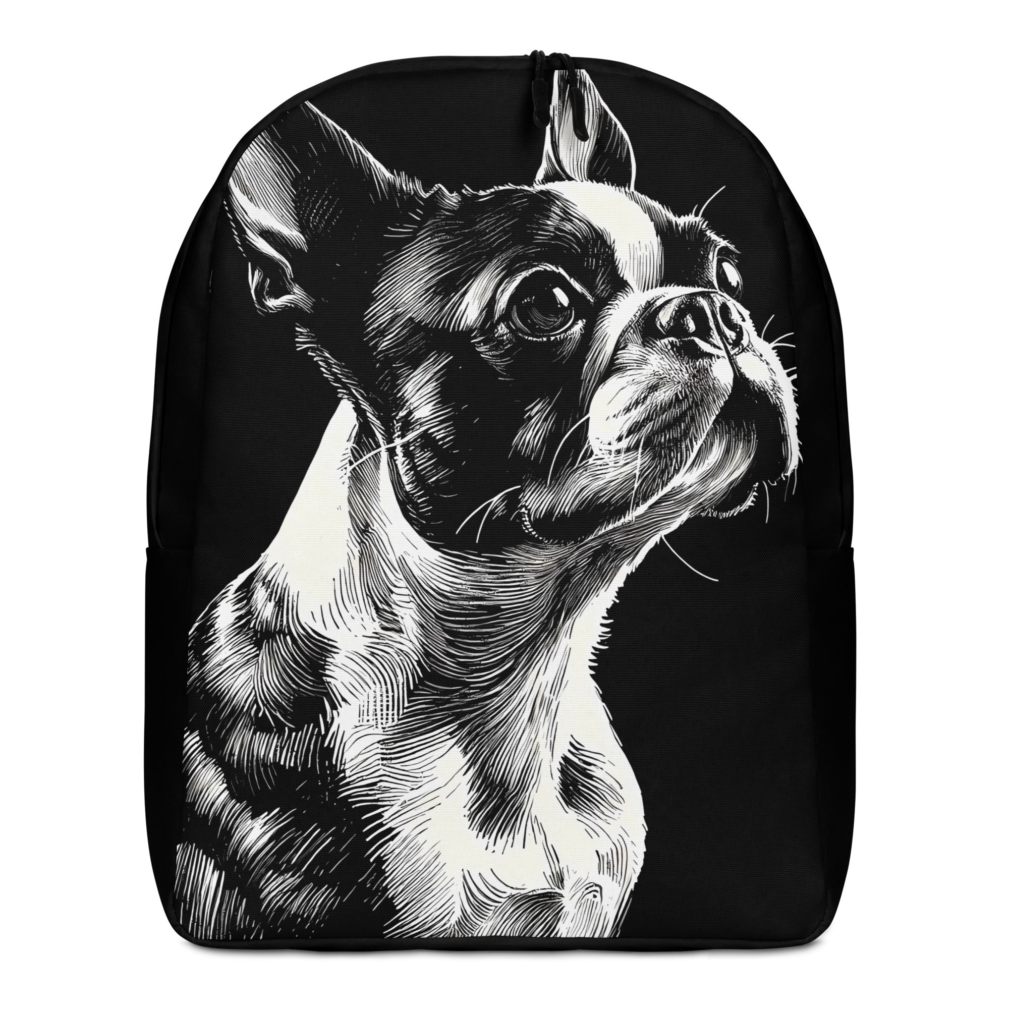Line Art Boston Terrier Dog Minimalist Backpack