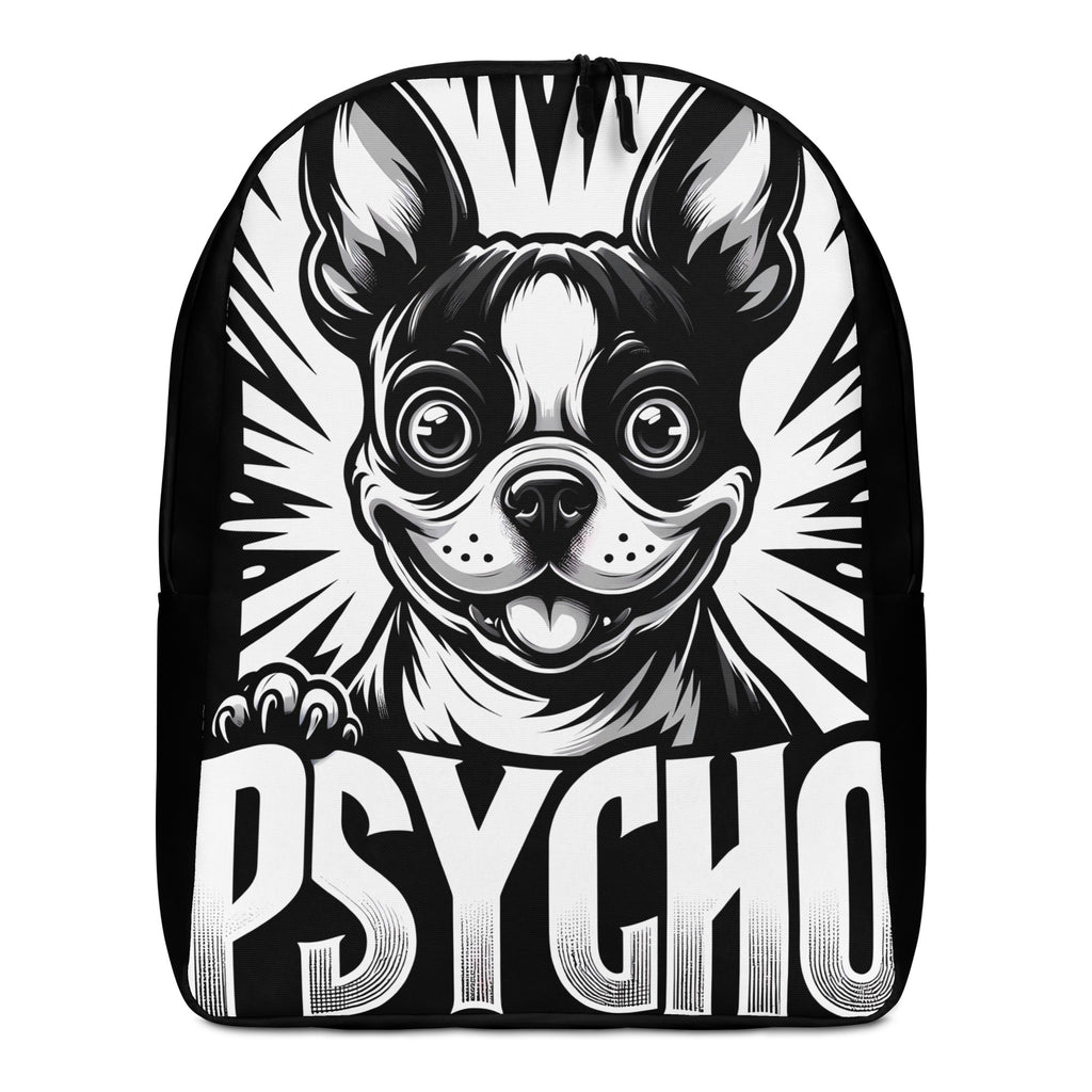 Psycho Boston Terrier Dog Minimalist Backpack