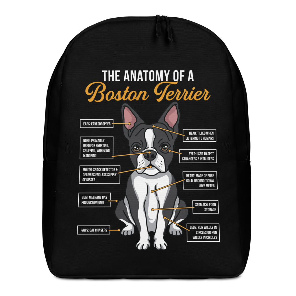 The Anatomy Of A Boston Terrier Minimalist Backpack