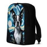 Starry Night - Boston Terrier Dog Minimalist Backpack