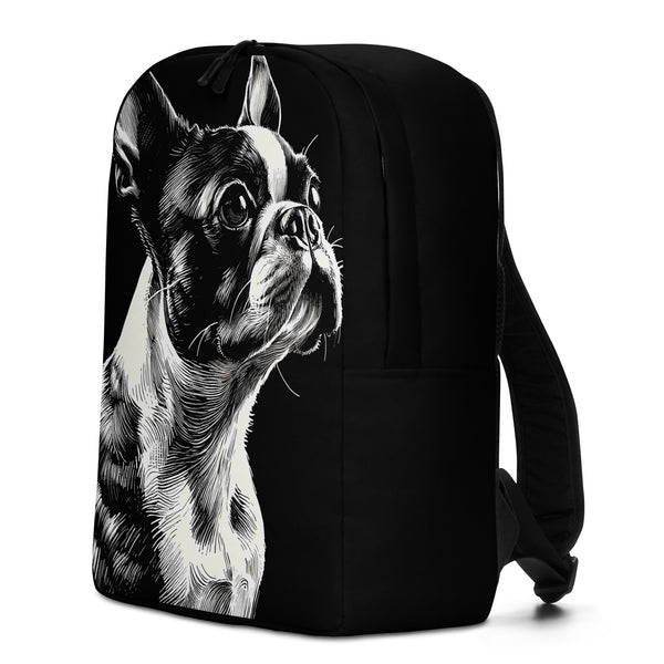 Line Art Boston Terrier Dog Minimalist Backpack