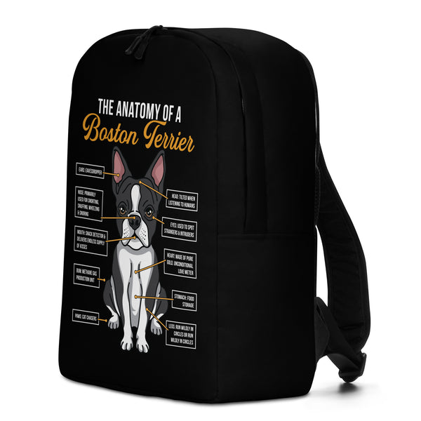 The Anatomy Of A Boston Terrier Minimalist Backpack