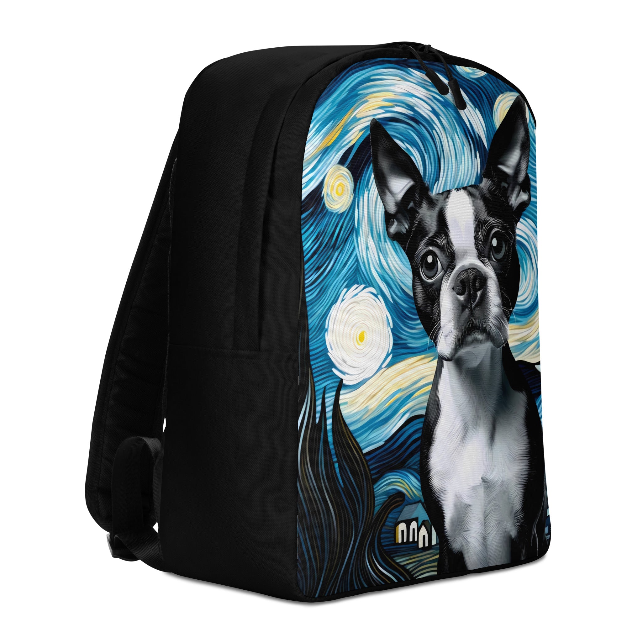 Starry Night - Boston Terrier Dog Minimalist Backpack