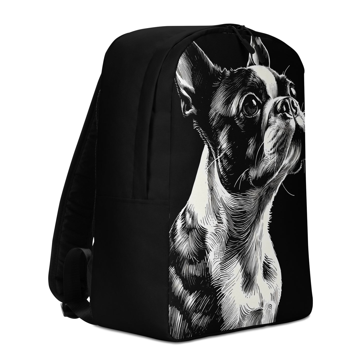 Line Art Boston Terrier Dog Minimalist Backpack