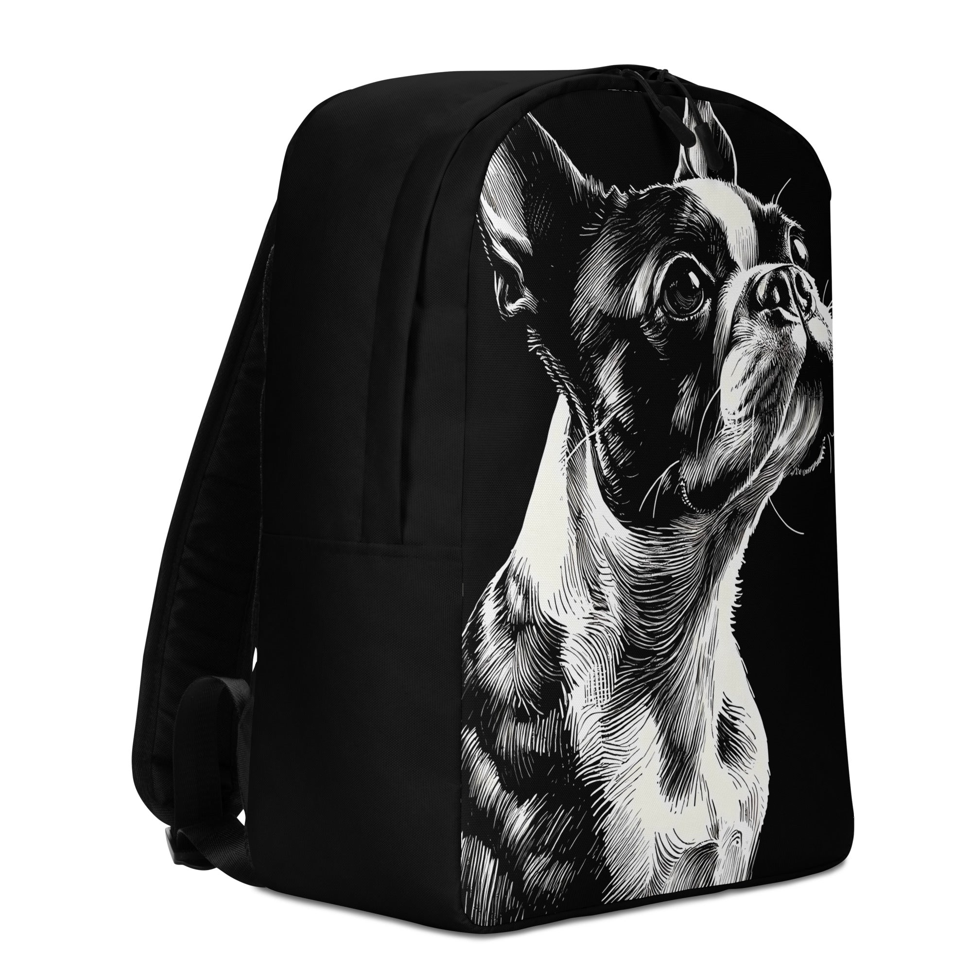 Line Art Boston Terrier Dog Minimalist Backpack