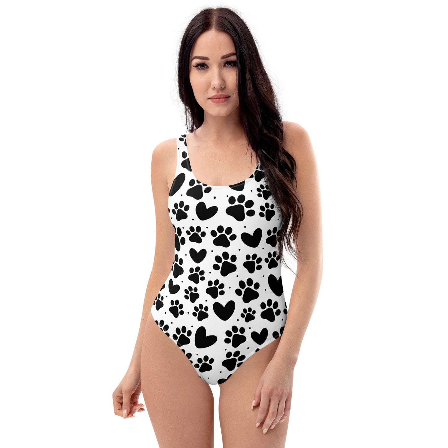 Dog Paws and Hearts One-Piece Swimsuit