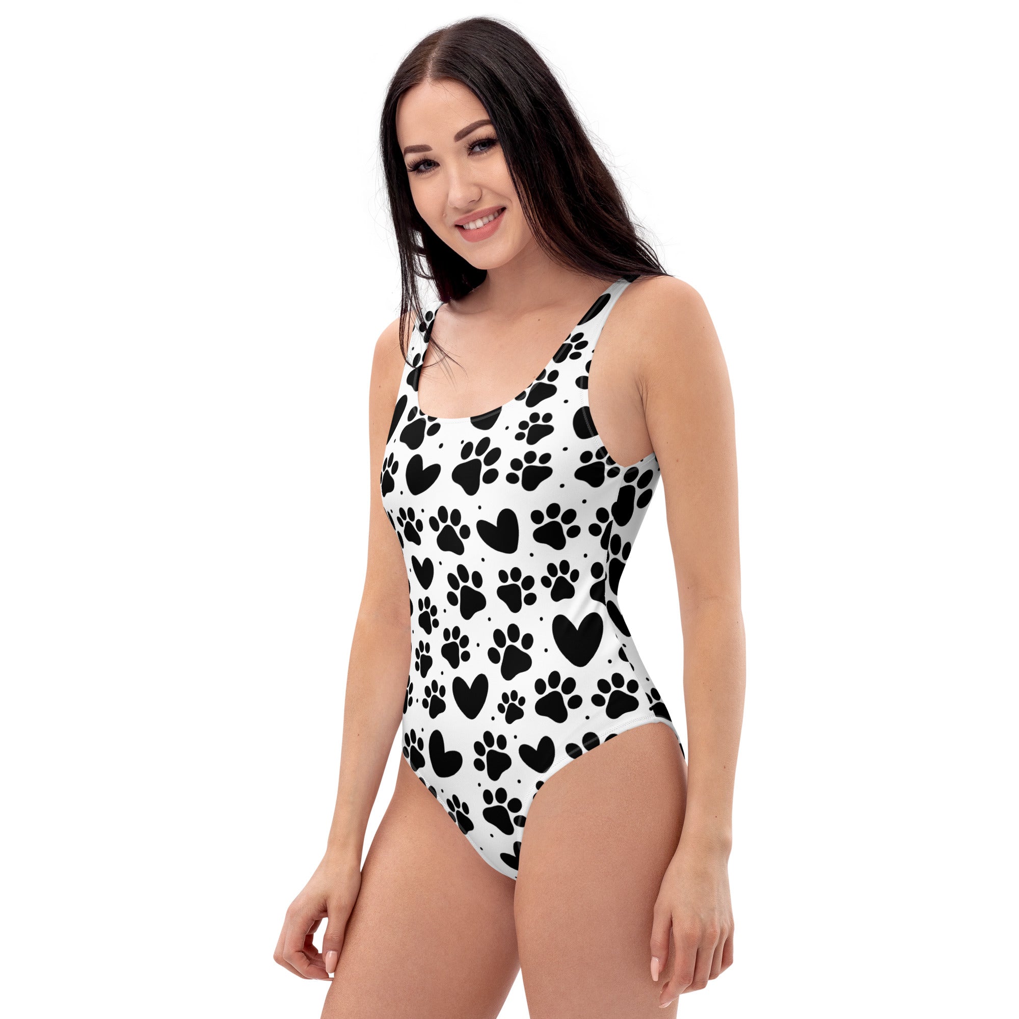Dog Paws and Hearts One-Piece Swimsuit