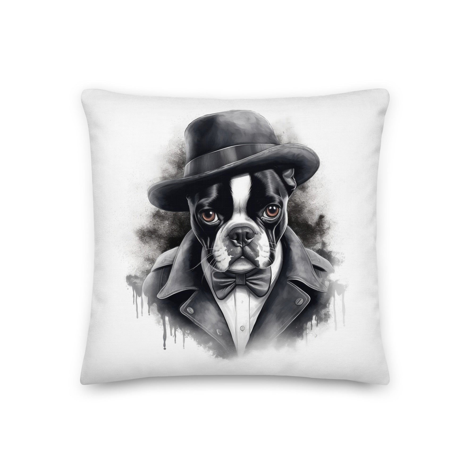 Boston Terrier Gentleman on Premium Pillow