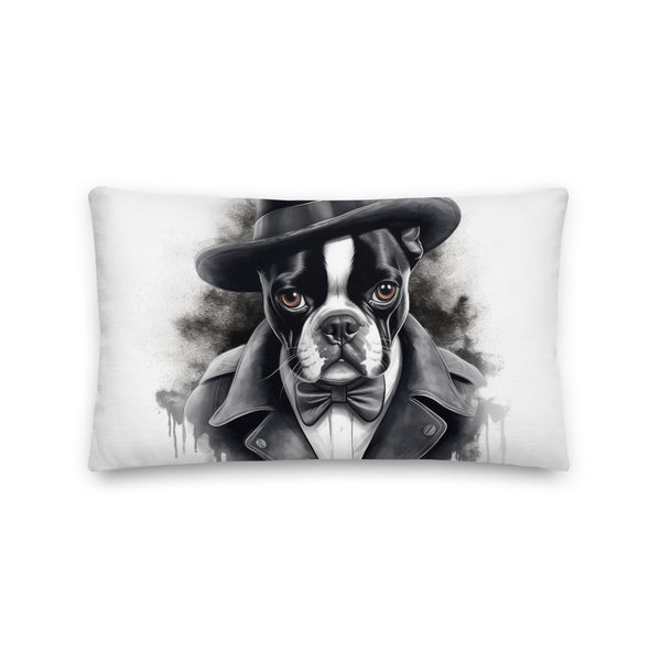 Boston Terrier Gentleman on Premium Pillow
