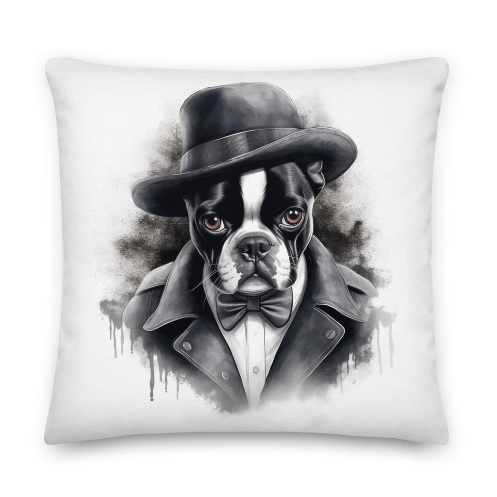 Boston Terrier Gentleman on Premium Pillow