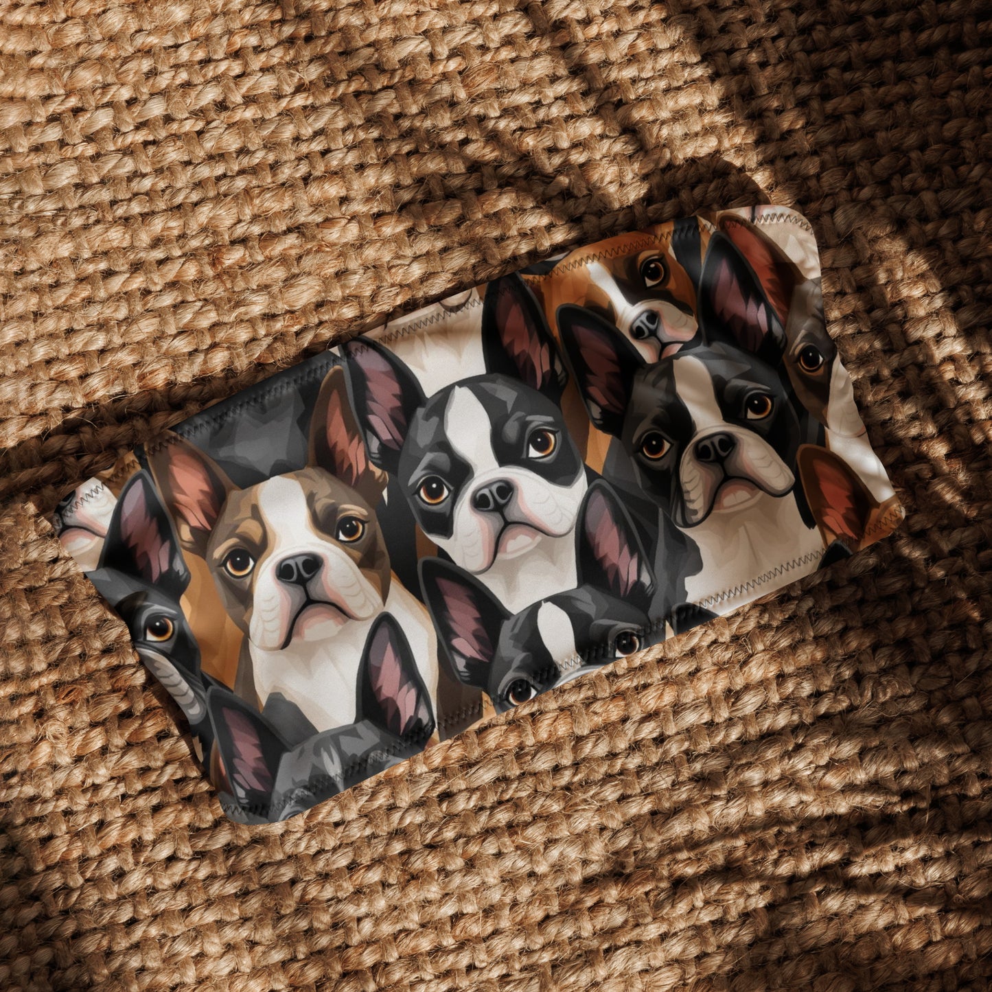 Boston Terrier Dogs Crowd Recycled Bandeau Bikini Top .