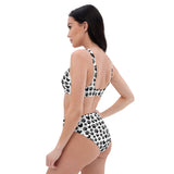 Dog Paws and Hearts Recycled High-Waisted Bikini