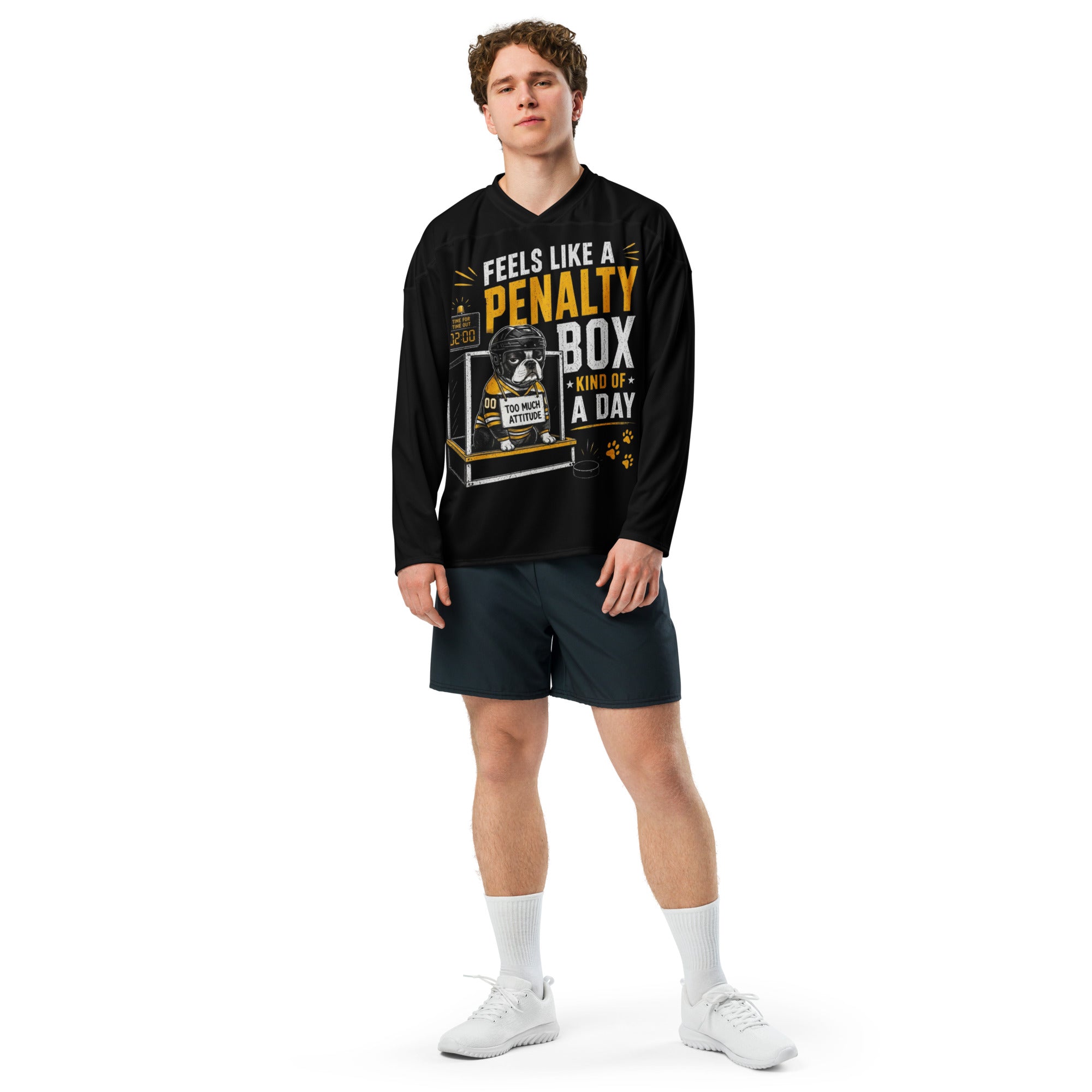 Feels Like a Penalty Box Kind of a Day Funny Recycled Ice Hockey Fan Jersey .