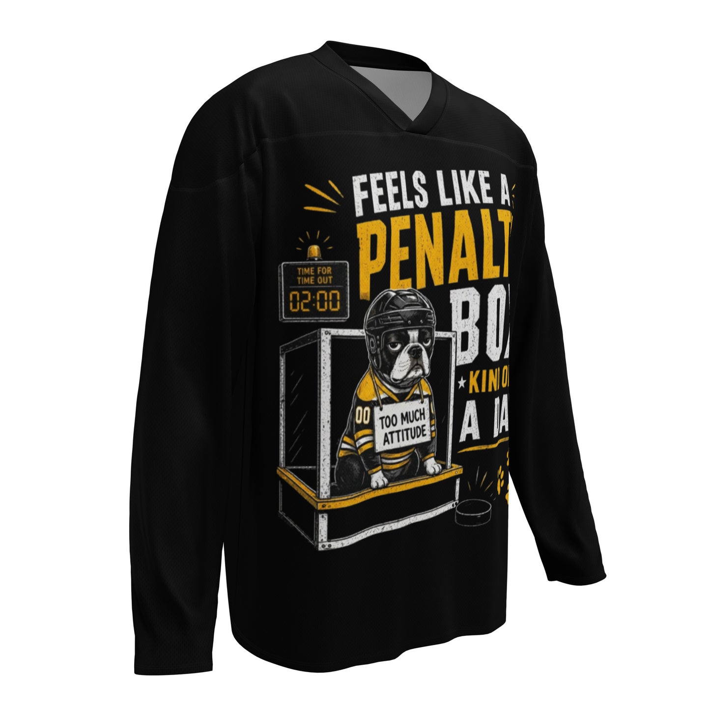 Feels Like a Penalty Box Kind of a Day Funny Recycled Ice Hockey Fan Jersey . 6XL