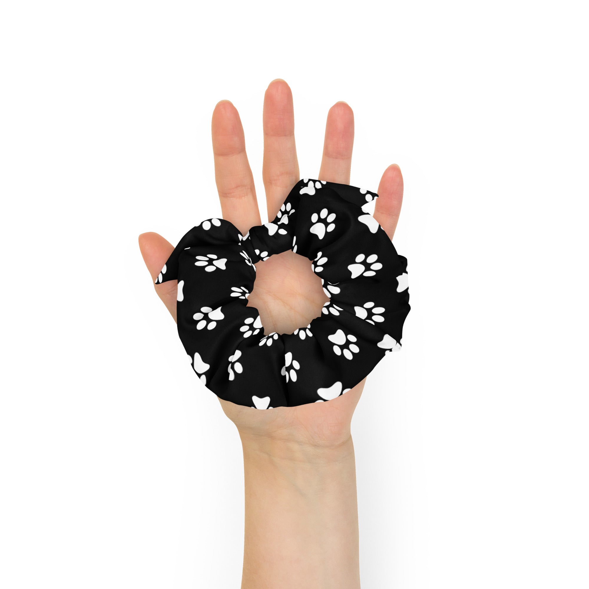 Paw Prints Recycled Scrunchie .
