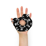 Boston Terrier Dog Heads Recycled Scrunchie .