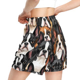 Boston Terrier Dogs Crowd Unisex Mesh Shorts .
