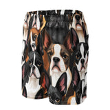Boston Terrier Dogs Crowd Unisex Mesh Shorts . 6XL