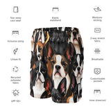 Boston Terrier Dogs Crowd Unisex Mesh Shorts .