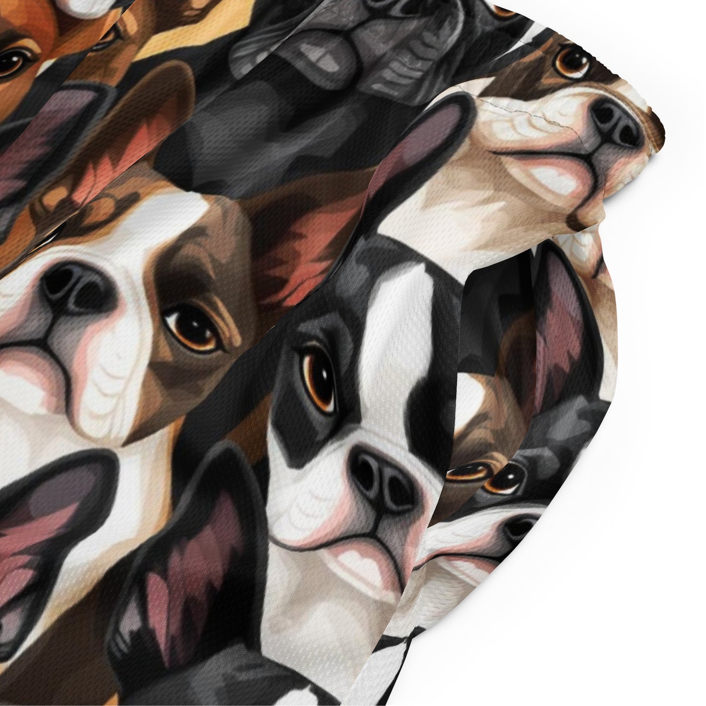 Boston Terrier Dogs Crowd Unisex Mesh Shorts .