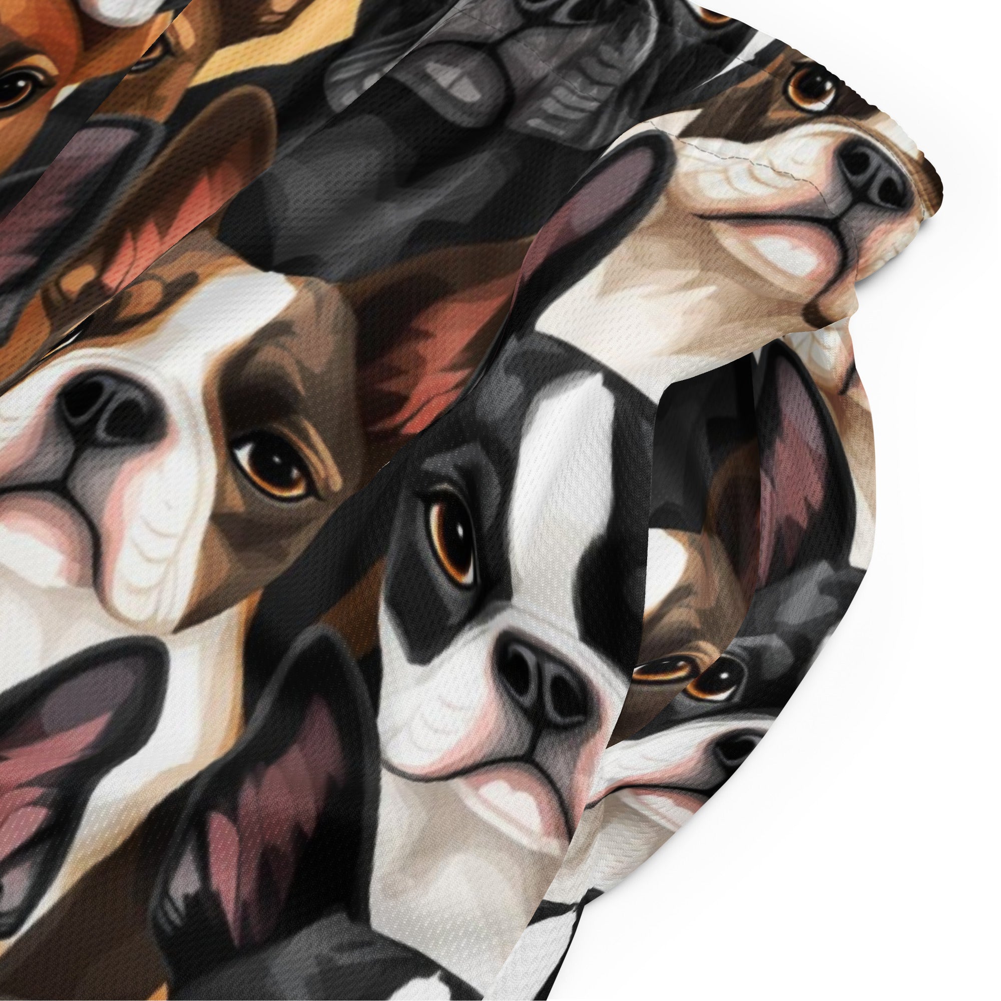 Boston Terrier Dogs Crowd Unisex Mesh Shorts .