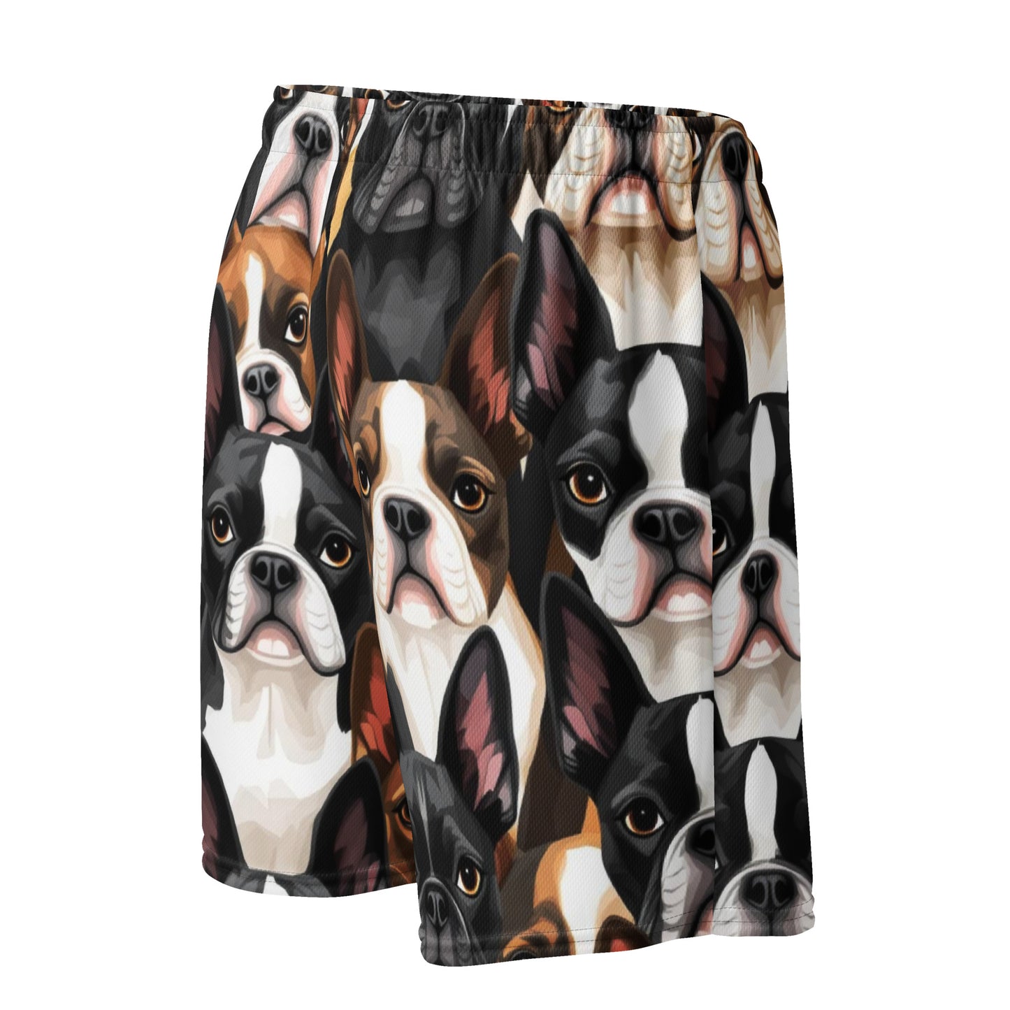 Boston Terrier Dogs Crowd Unisex Mesh Shorts .
