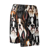Boston Terrier Dogs Crowd Unisex Mesh Shorts .