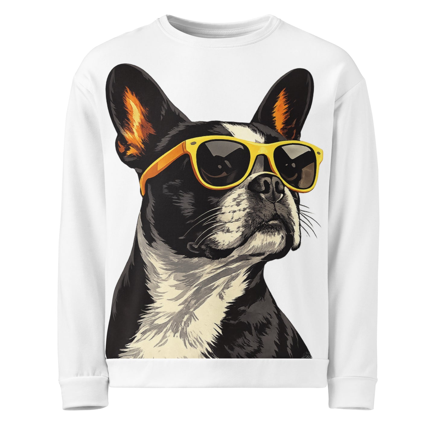 Too Cool Boston Terrier Dog Unisex Sweatshirt - White . 6XL