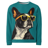 Too Cool Boston Terrier Dog Unisex Sweatshirt - Teal . 6XL