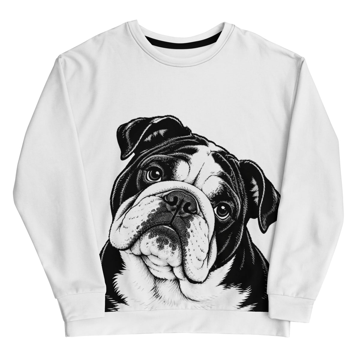 English Bulldog Head Tilt Unisex Sweatshirt . 6XL