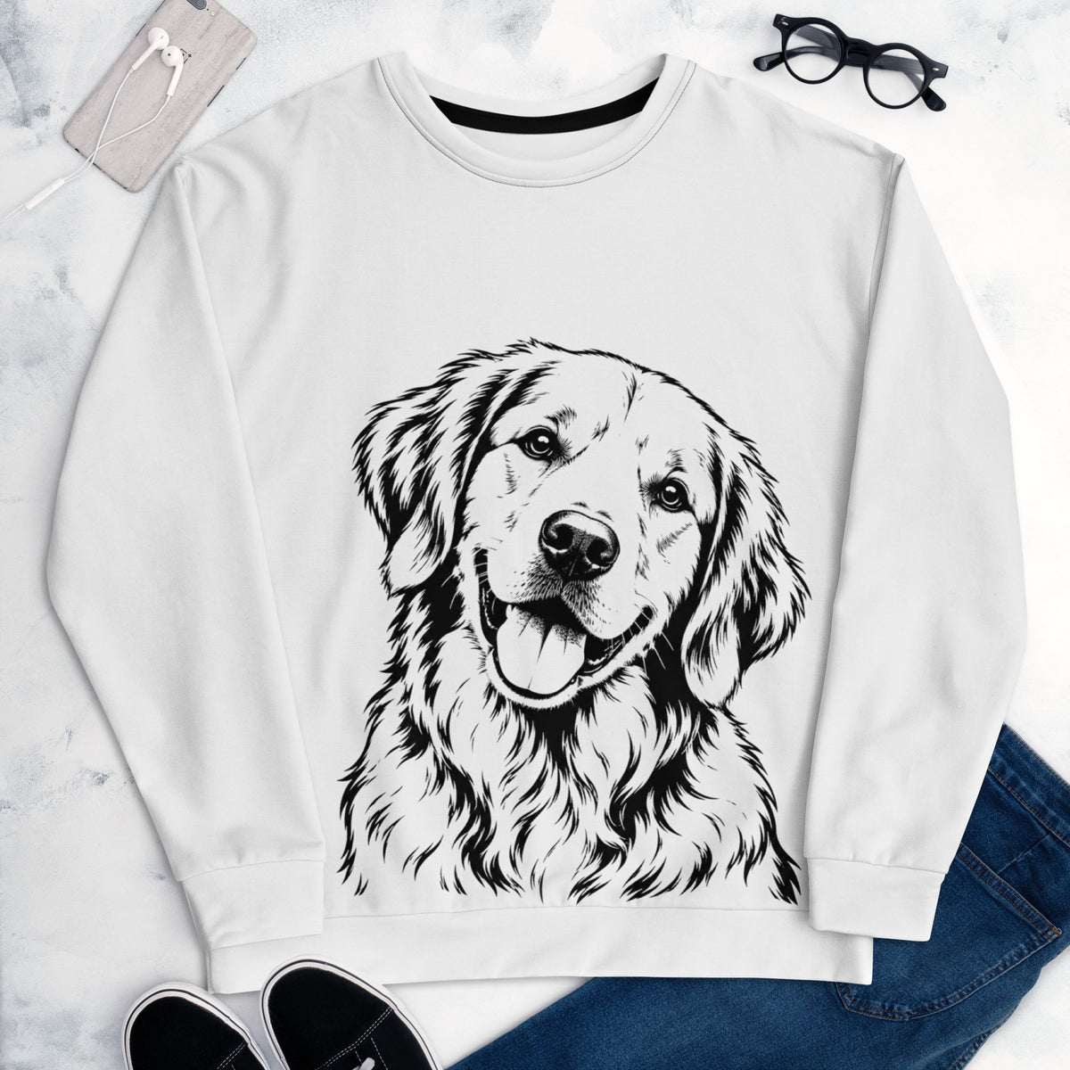 Golden Retriever Head Tilt Sweatshirt .