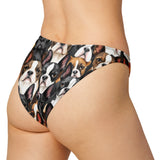Boston Terrier Dogs Crowd Recycled V-cut Bikini Bottom .