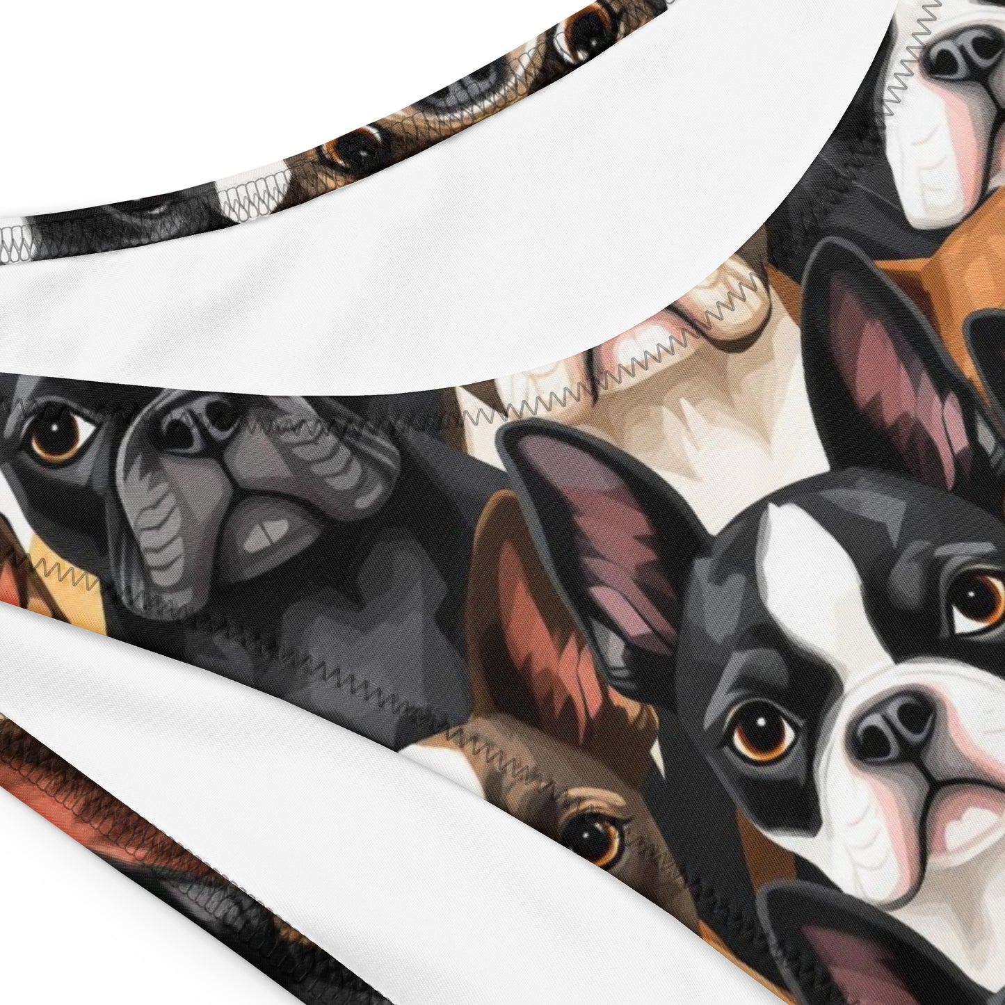 Boston Terrier Dogs Crowd Recycled V-cut Bikini Bottom .