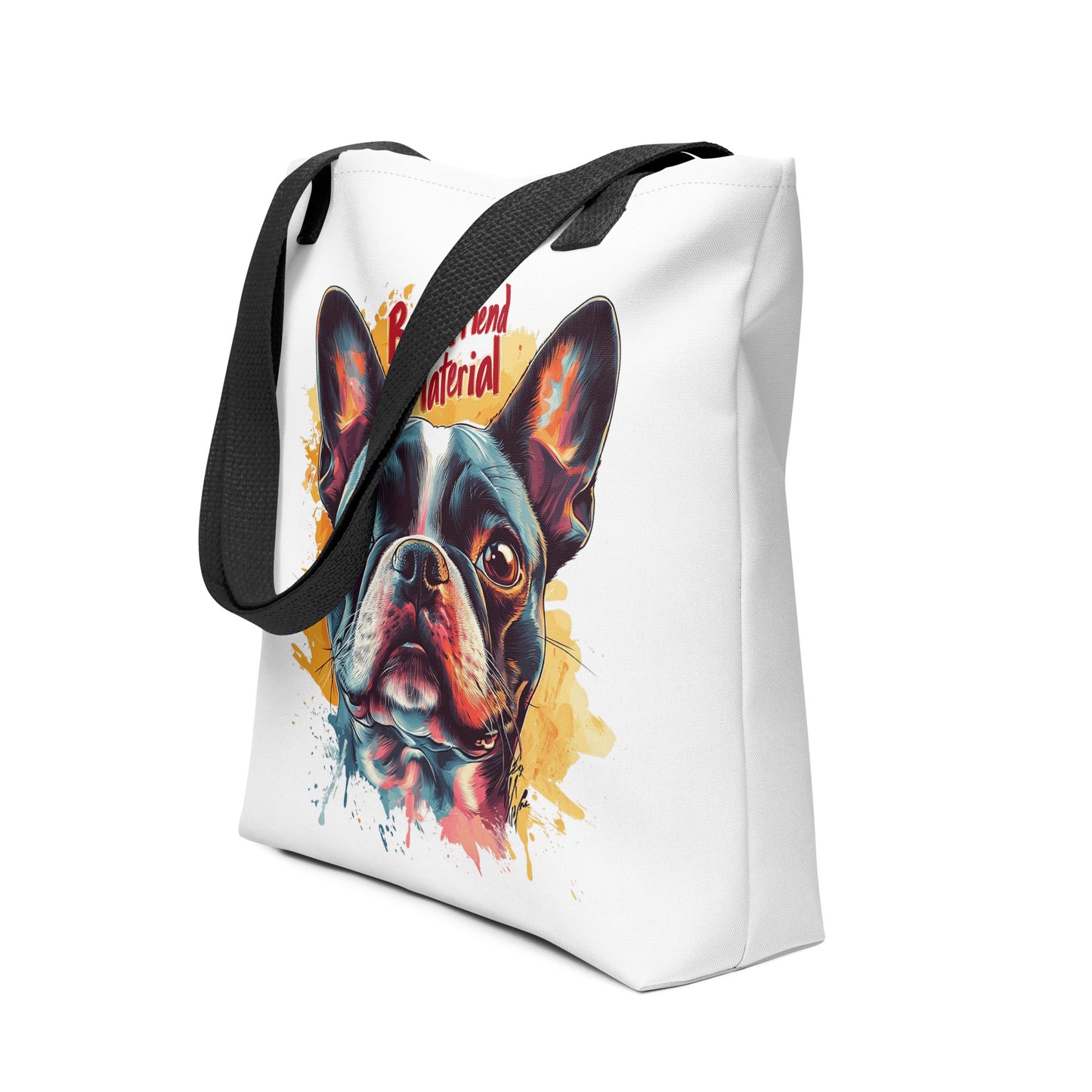 Best Friend Material Tote Bag . Black