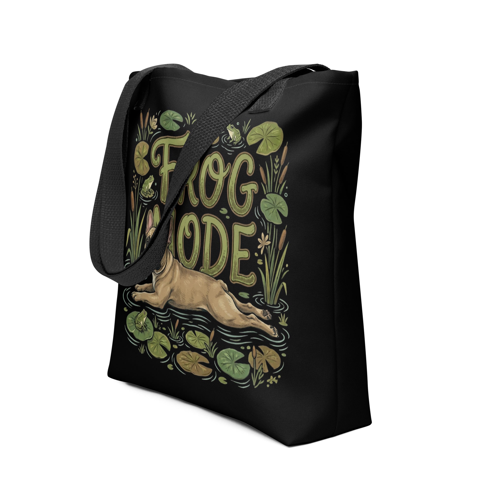 Frog Mode French Bulldog Tote Bag .