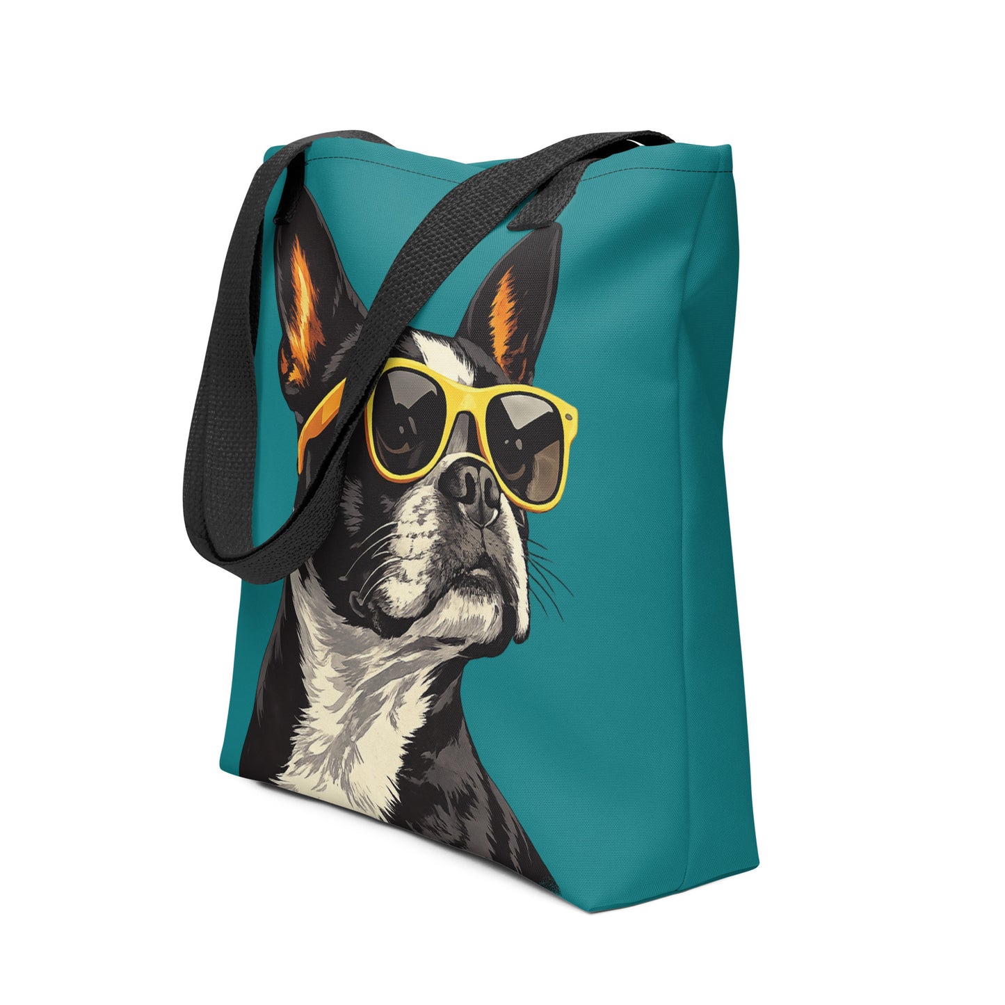 Too Cool Boston Terrier Dog Tote Bag .