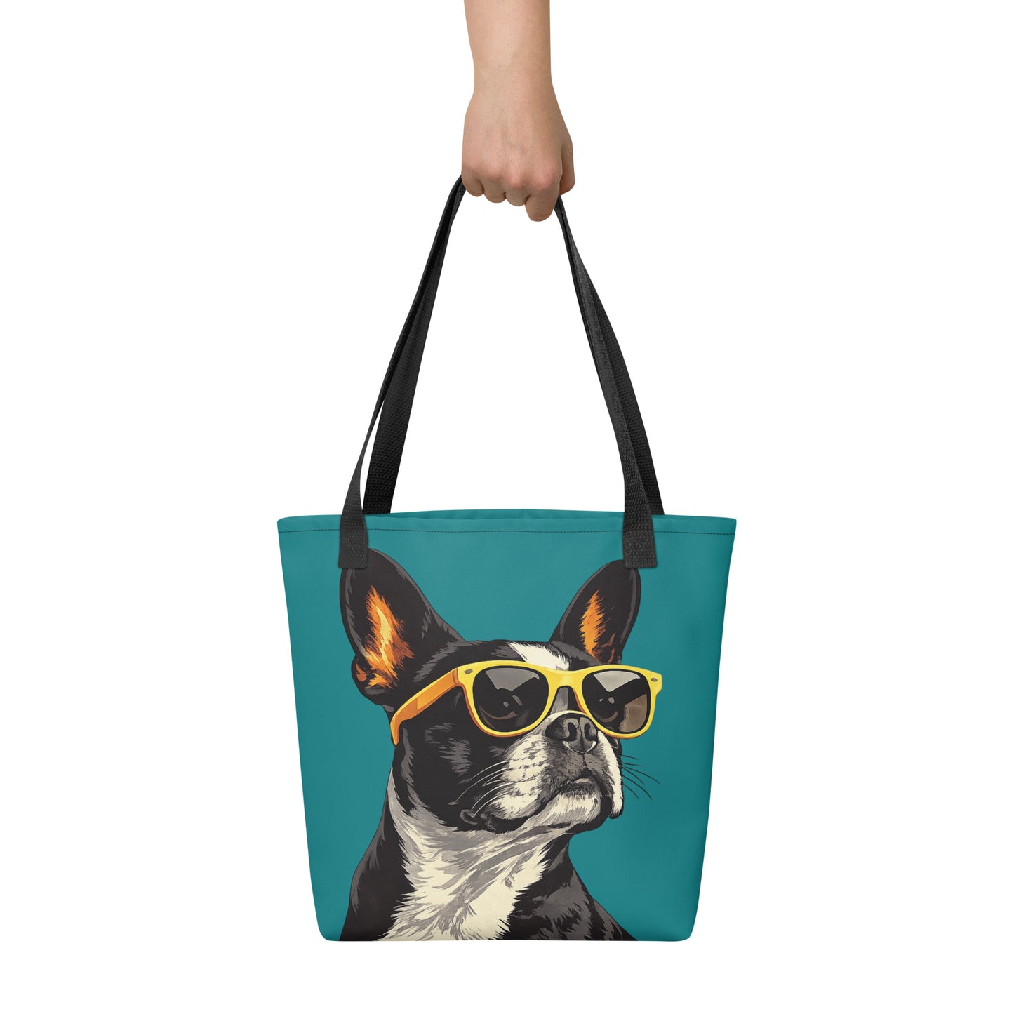 Too Cool Boston Terrier Dog Tote Bag .
