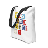 1970s British Punk Ransom Note Boston Terrier Tote Bag – Vintage Dada Collage Dog Lover Tote Bag .