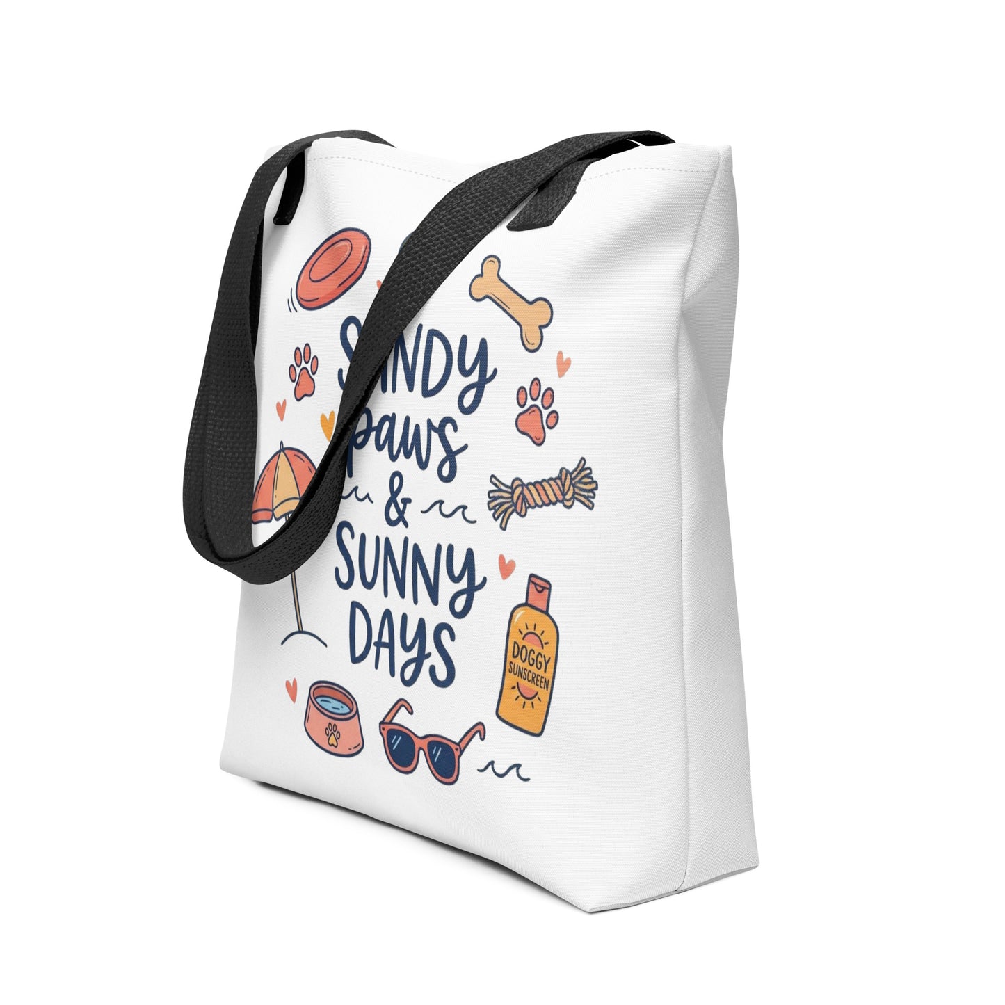 Sandy Paws & Sunny Days Tote Bag .