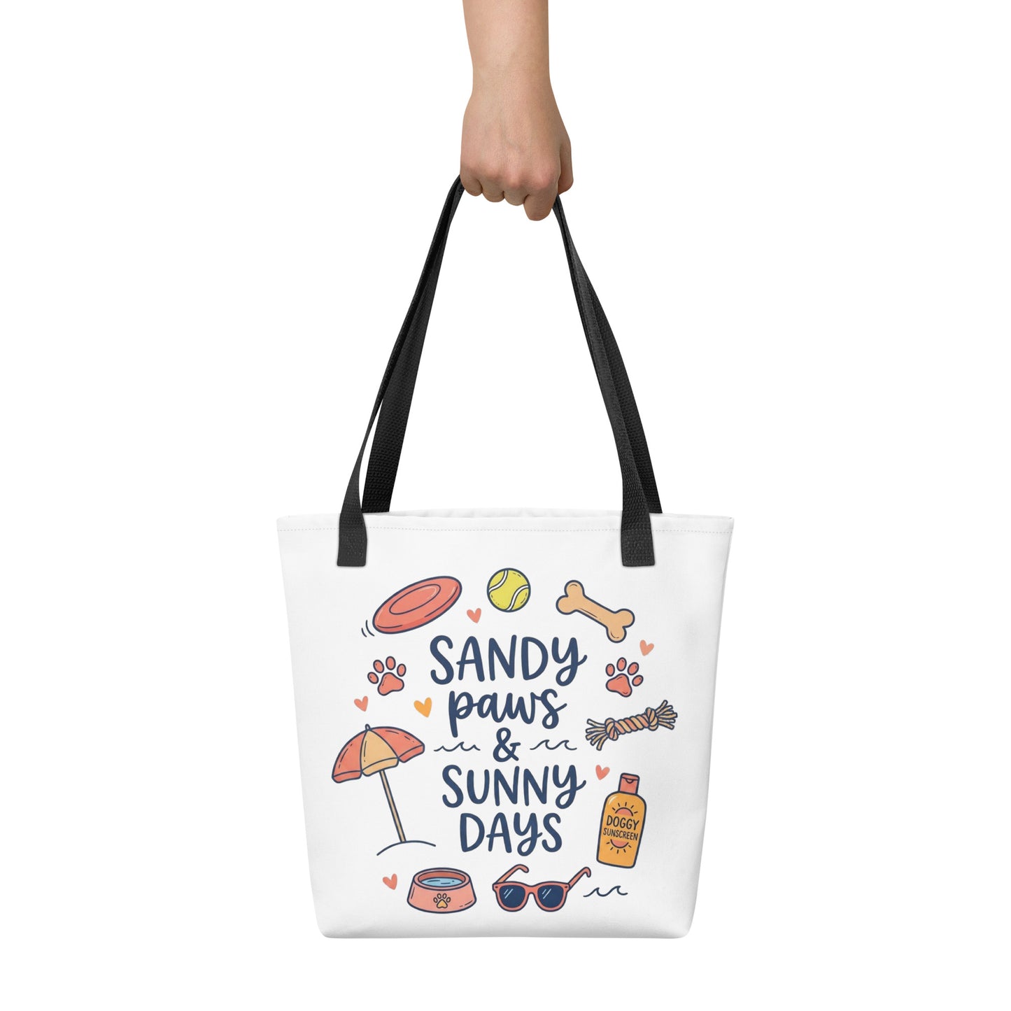 Sandy Paws & Sunny Days Tote Bag .