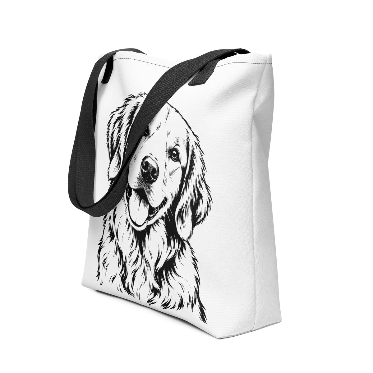 Golden Retriever Head Tilt Tote Bag .