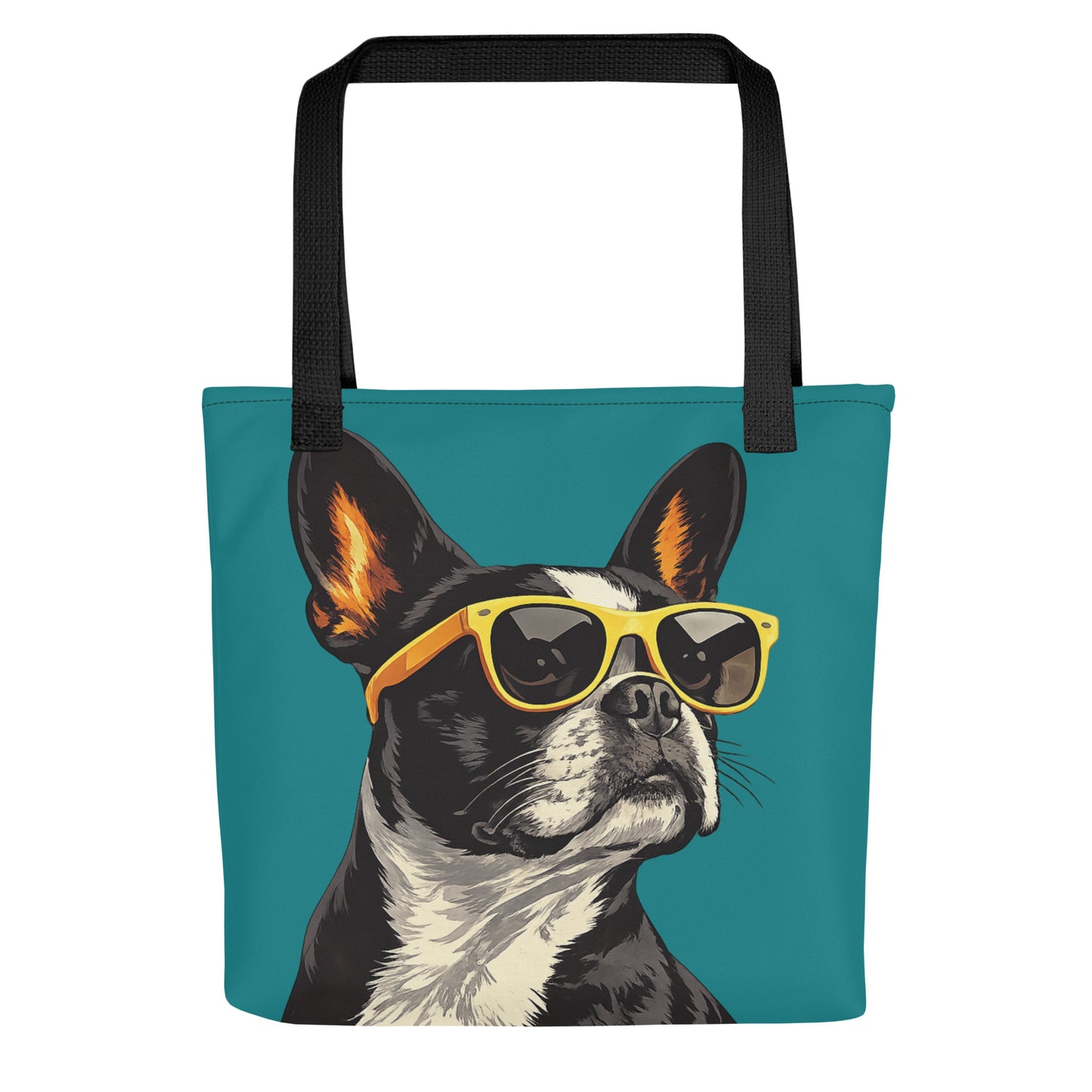 Too Cool Boston Terrier Dog Tote Bag . Black