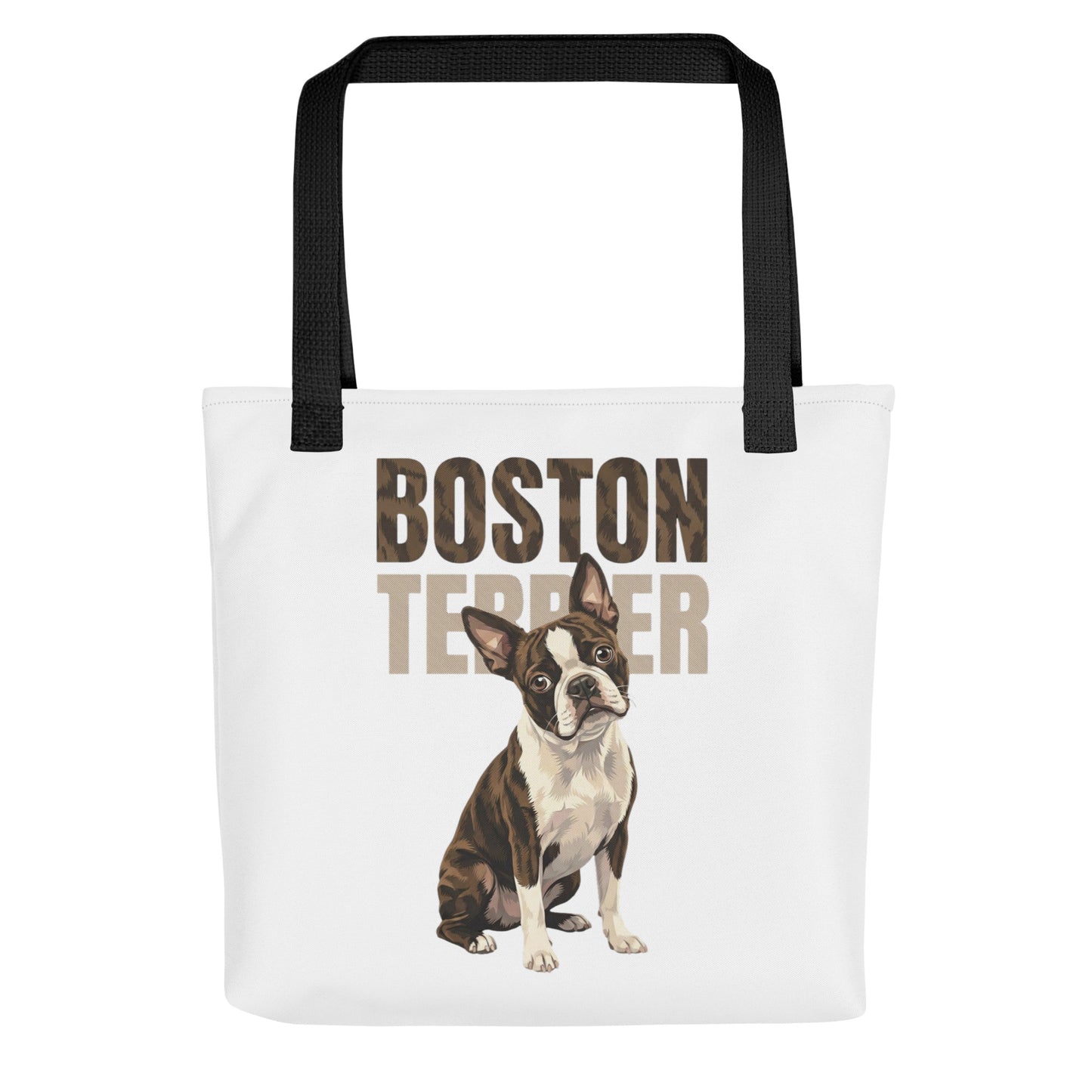 Brindle Boston Terrier Dog Tote Bag . Default Title