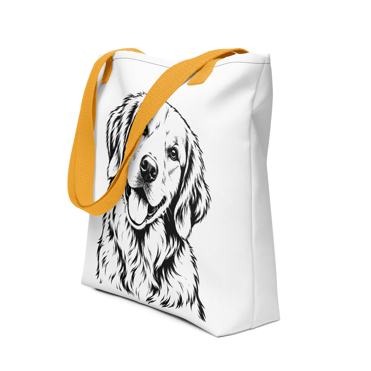 Golden Retriever Head Tilt Tote Bag .